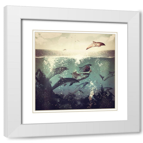 My Favorite Morning Race White Modern Wood Framed Art Print with Double Matting by Flores, Paula Belle