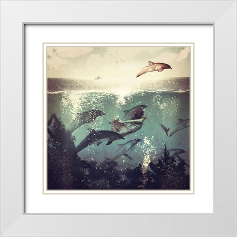 My Favorite Morning Race White Modern Wood Framed Art Print with Double Matting by Flores, Paula Belle