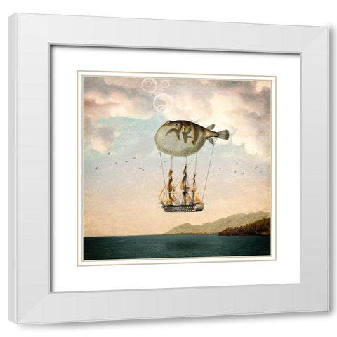 The Big Journey White Modern Wood Framed Art Print with Double Matting by Flores, Paula Belle