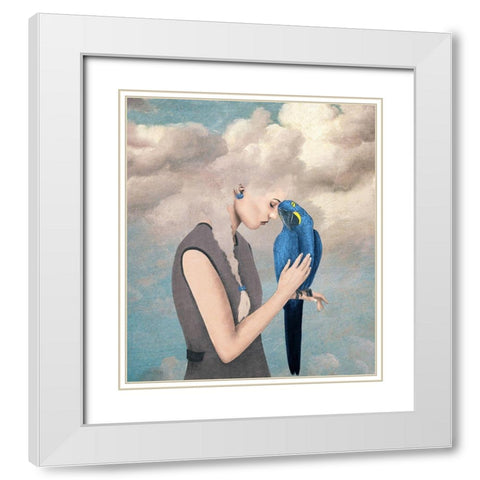 You Are Safe With Me White Modern Wood Framed Art Print with Double Matting by Flores, Paula Belle