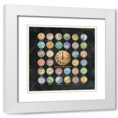 There is a Time for Everything White Modern Wood Framed Art Print with Double Matting by Flores, Paula Belle