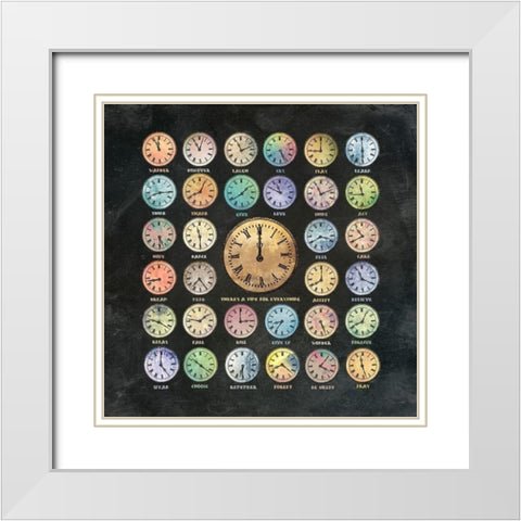 There is a Time for Everything White Modern Wood Framed Art Print with Double Matting by Flores, Paula Belle