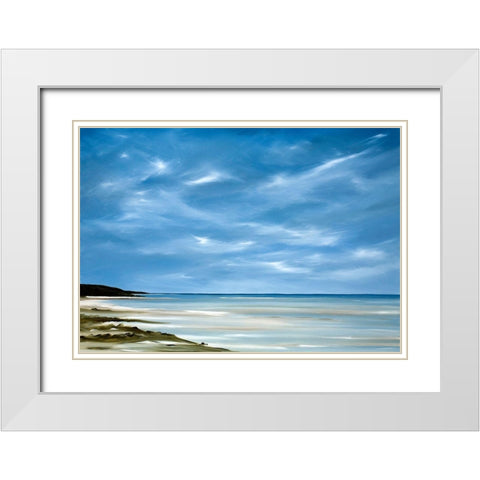 Outgoing Tide White Modern Wood Framed Art Print with Double Matting by Fleury, Rick