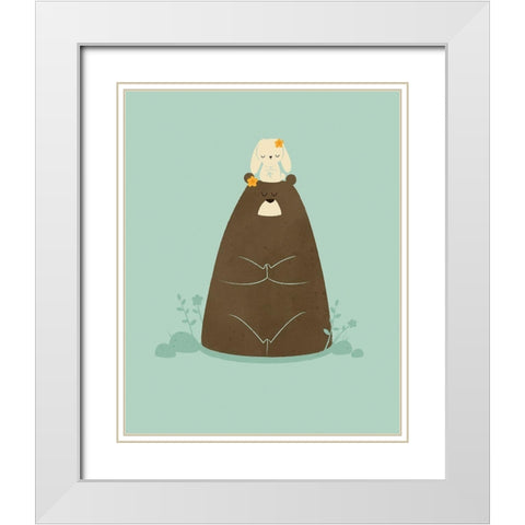 Namaste White Modern Wood Framed Art Print with Double Matting by Fleck, Jay