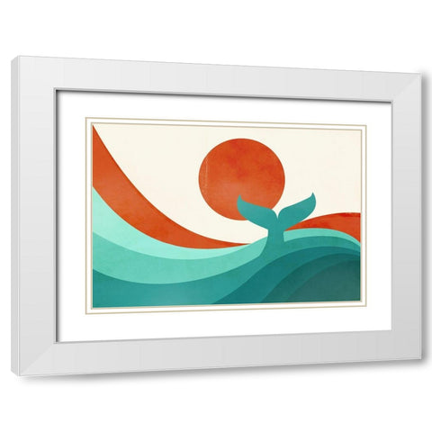 Wave (Day) White Modern Wood Framed Art Print with Double Matting by Fleck, Jay
