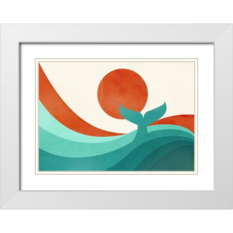 Wave (Day) White Modern Wood Framed Art Print with Double Matting by Fleck, Jay