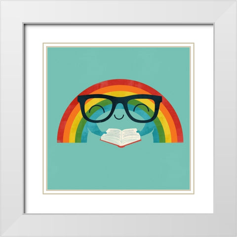 Brainbow White Modern Wood Framed Art Print with Double Matting by Fleck, Jay