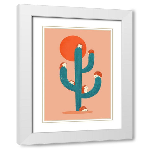 Prickly White Modern Wood Framed Art Print with Double Matting by Fleck, Jay