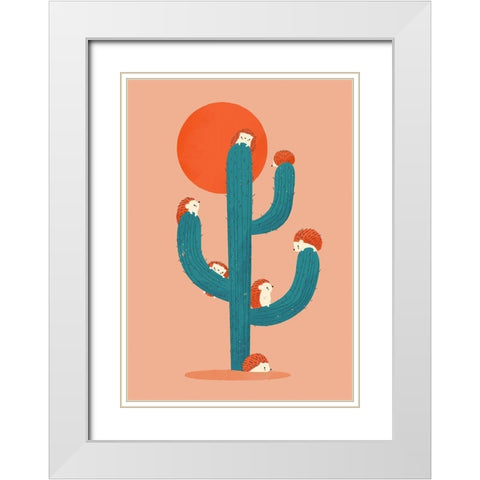 Prickly White Modern Wood Framed Art Print with Double Matting by Fleck, Jay