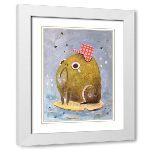 Gloomy Louie White Modern Wood Framed Art Print with Double Matting by Filiuta, Robert