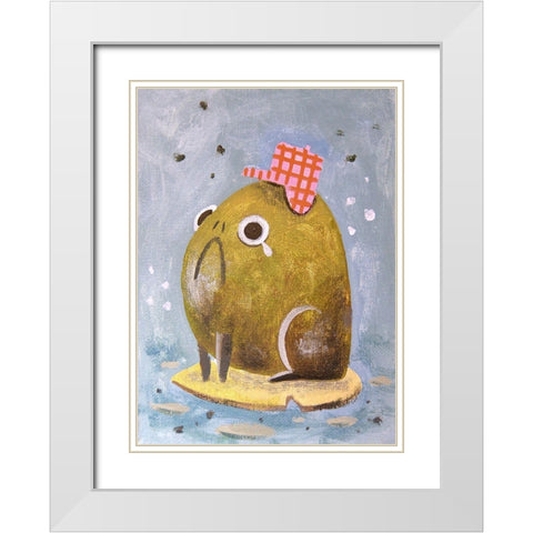 Gloomy Louie White Modern Wood Framed Art Print with Double Matting by Filiuta, Robert