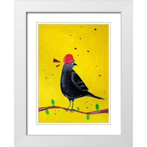 Messenger Bird No. 2 White Modern Wood Framed Art Print with Double Matting by Filiuta, Robert