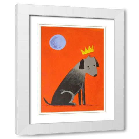 Moon Dog White Modern Wood Framed Art Print with Double Matting by Filiuta, Robert