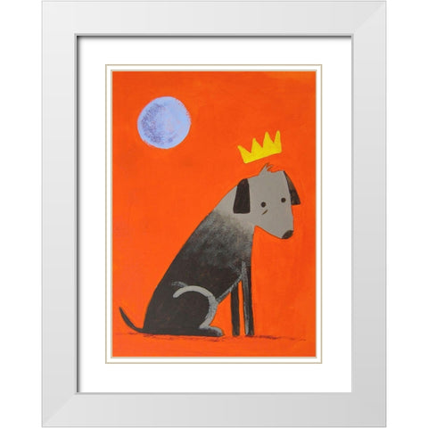 Moon Dog White Modern Wood Framed Art Print with Double Matting by Filiuta, Robert