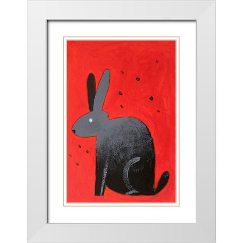 Mister Fluffs White Modern Wood Framed Art Print with Double Matting by Filiuta, Robert