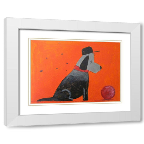 Red Ball White Modern Wood Framed Art Print with Double Matting by Filiuta, Robert