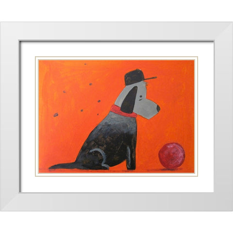 Red Ball White Modern Wood Framed Art Print with Double Matting by Filiuta, Robert