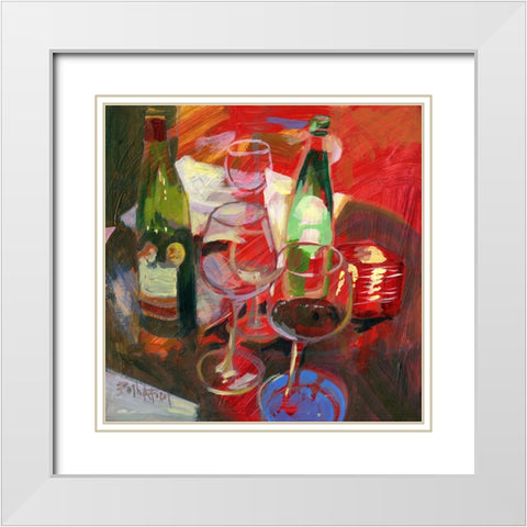 Vin Rouge: Red Wine White Modern Wood Framed Art Print with Double Matting by Forst, Beth A.