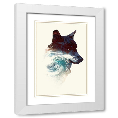 Night Swim White Modern Wood Framed Art Print with Double Matting by Farkas, Robert