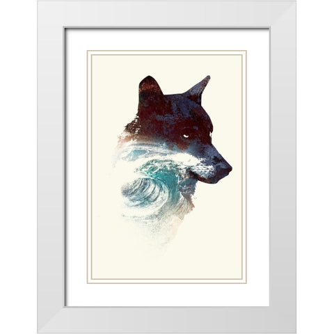 Night Swim White Modern Wood Framed Art Print with Double Matting by Farkas, Robert