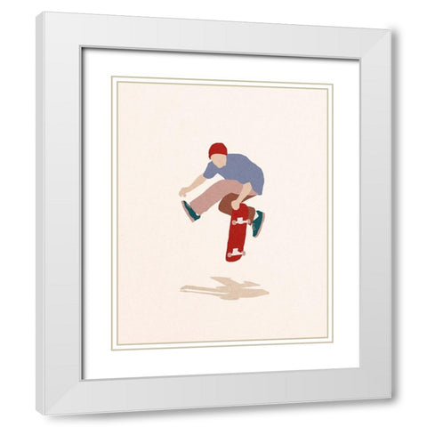 Skate Airwalk White Modern Wood Framed Art Print with Double Matting by Farkas, Robert
