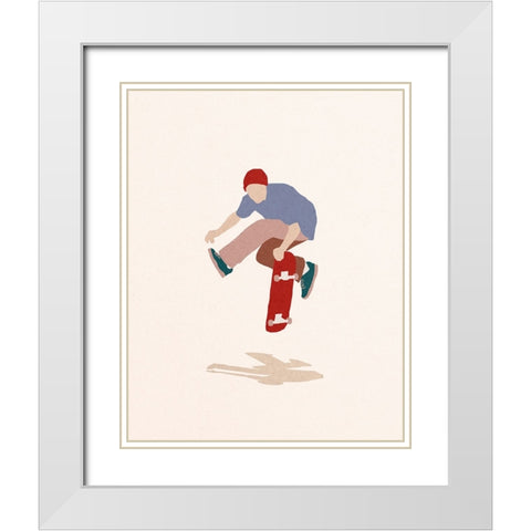 Skate Airwalk White Modern Wood Framed Art Print with Double Matting by Farkas, Robert