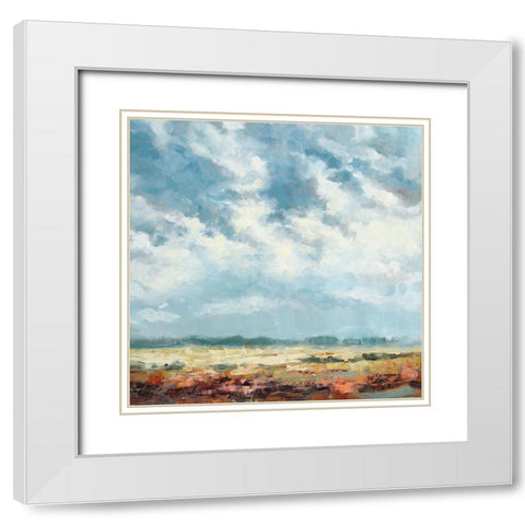 Cloudy and Blue White Modern Wood Framed Art Print with Double Matting by Fox, Rebecca