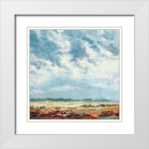 Cloudy and Blue White Modern Wood Framed Art Print with Double Matting by Fox, Rebecca