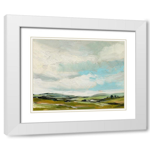 Countryside White Modern Wood Framed Art Print with Double Matting by Fox, Rebecca