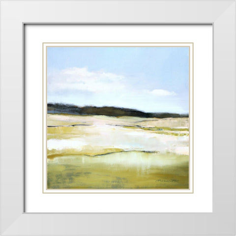 Hillside White Modern Wood Framed Art Print with Double Matting by Fox, Rebecca
