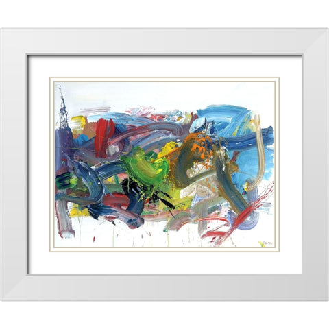 Harmony Of Nature White Modern Wood Framed Art Print with Double Matting by Fai, Fong