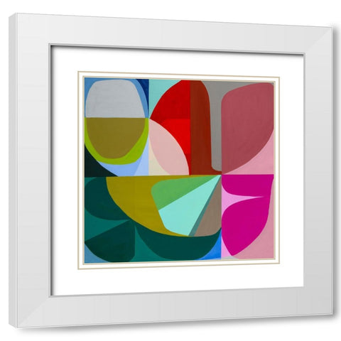 To the Green Just Beginning White Modern Wood Framed Art Print with Double Matting by Griese, Marion