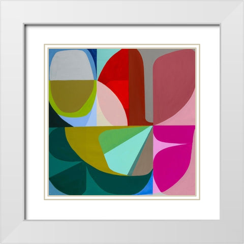 To the Green Just Beginning White Modern Wood Framed Art Print with Double Matting by Griese, Marion