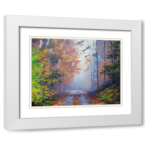 Autumn Forest White Modern Wood Framed Art Print with Double Matting by Gercken, Graham