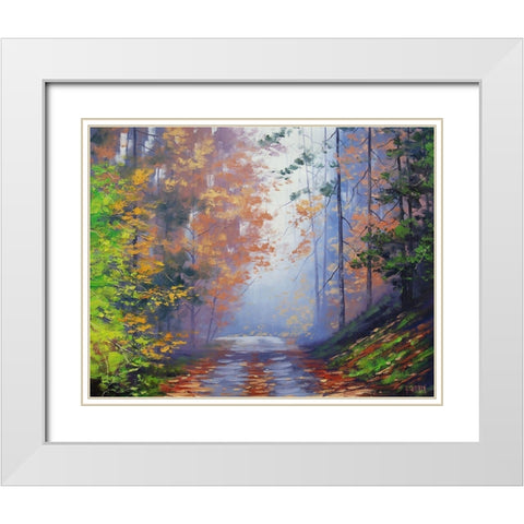 Autumn Forest White Modern Wood Framed Art Print with Double Matting by Gercken, Graham