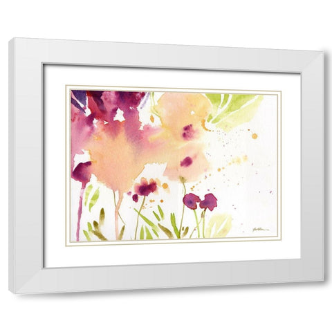 Maroon White Modern Wood Framed Art Print with Double Matting by Golden, Sheila