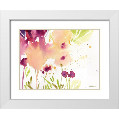 Maroon White Modern Wood Framed Art Print with Double Matting by Golden, Sheila