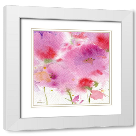 Serenade White Modern Wood Framed Art Print with Double Matting by Golden, Sheila