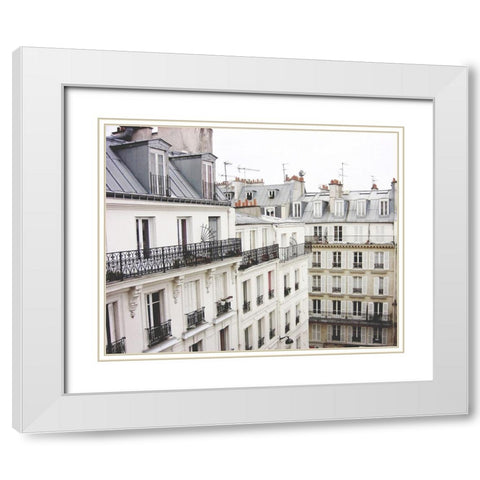Montmartre White Modern Wood Framed Art Print with Double Matting by Grainne, Lupen