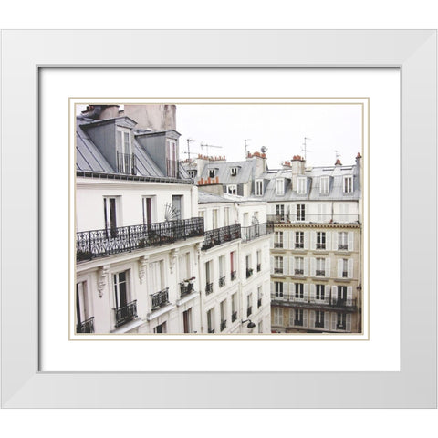 Montmartre White Modern Wood Framed Art Print with Double Matting by Grainne, Lupen