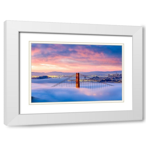 Anomaly White Modern Wood Framed Art Print with Double Matting by Gordon, Dave