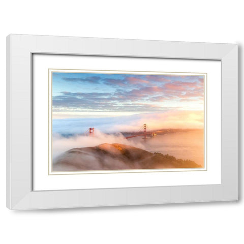 Arrival White Modern Wood Framed Art Print with Double Matting by Gordon, Dave