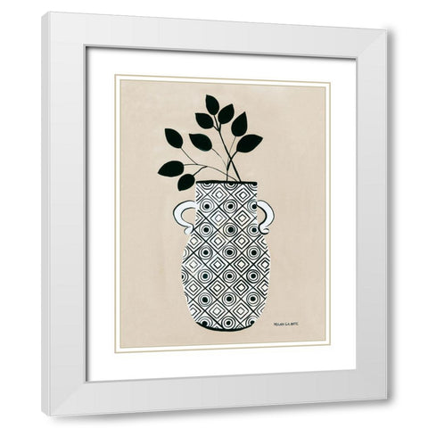 Luna Vase White Modern Wood Framed Art Print with Double Matting by Galante, Megan