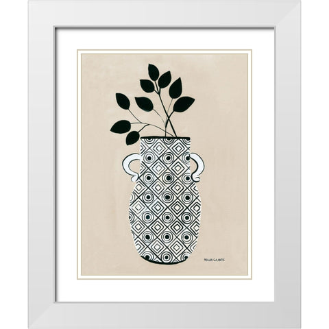 Luna Vase White Modern Wood Framed Art Print with Double Matting by Galante, Megan