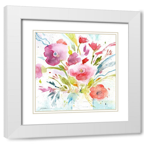 Bouquet with Magenta White Modern Wood Framed Art Print with Double Matting by Golden, Sheila