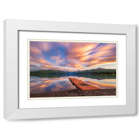 Alaska Lodge White Modern Wood Framed Art Print with Double Matting by Getty, Bruce