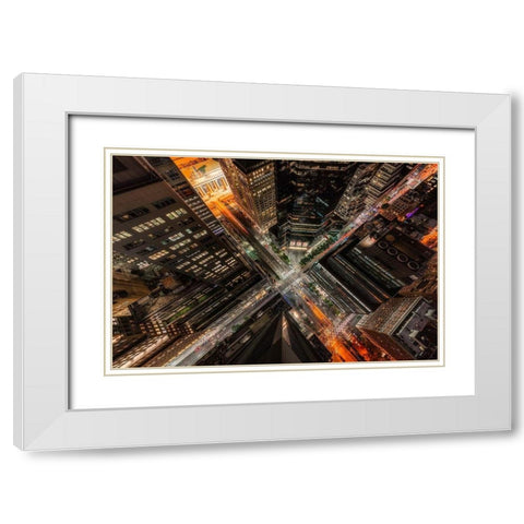 Grand Central New York White Modern Wood Framed Art Print with Double Matting by Getty, Bruce
