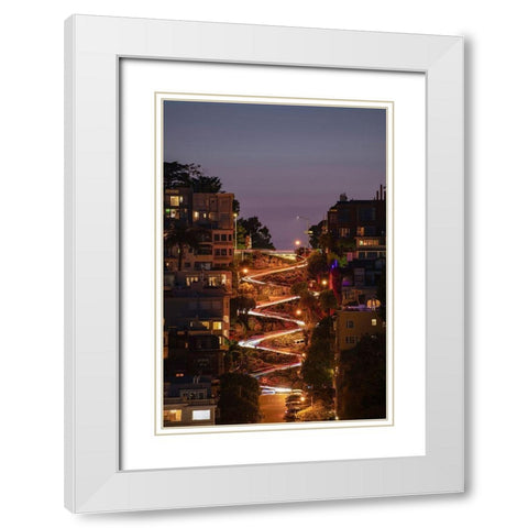 Lombard Street 2 White Modern Wood Framed Art Print with Double Matting by Getty, Bruce
