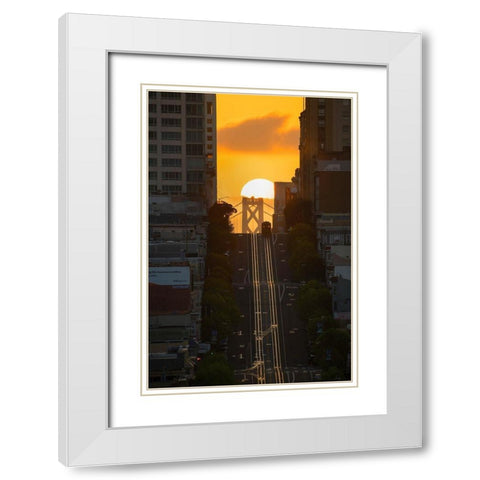 Lombard Street Cable Car White Modern Wood Framed Art Print with Double Matting by Getty, Bruce