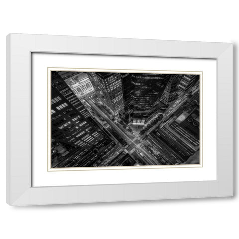 New York City Looking Down White Modern Wood Framed Art Print with Double Matting by Getty, Bruce